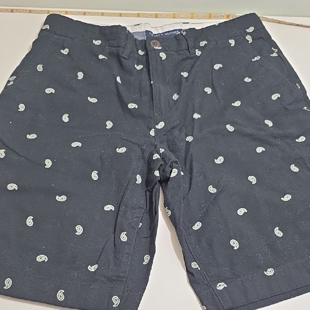 Tommy Hilfiger  Men's BLACK Paisley-Print Flat Front Shorts Size 32